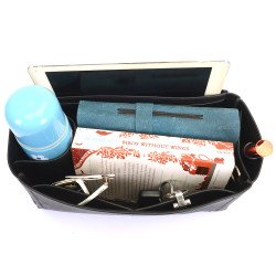 Alexa Oversized Vegan Leather Handbag Organizer in Black Color Alexa Oversized Vegan Leather Handbag Organizer in Black Color