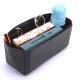 Cuy. Classic Leather Totes Vegan Leather Bag Organizer in Black Color