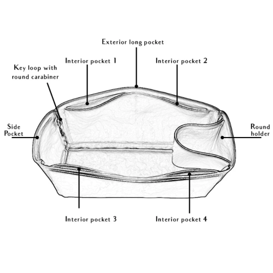 Alexa Oversized Vegan Leather Handbag Organizer in Black Color