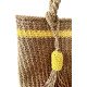 Paper Yarn Beach Bag in Shades of Brown and Attached Tassel 