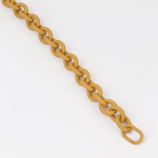 Handbag's Metal Chain Handle in Mustard Matt Finish (18.9") (More Colors)