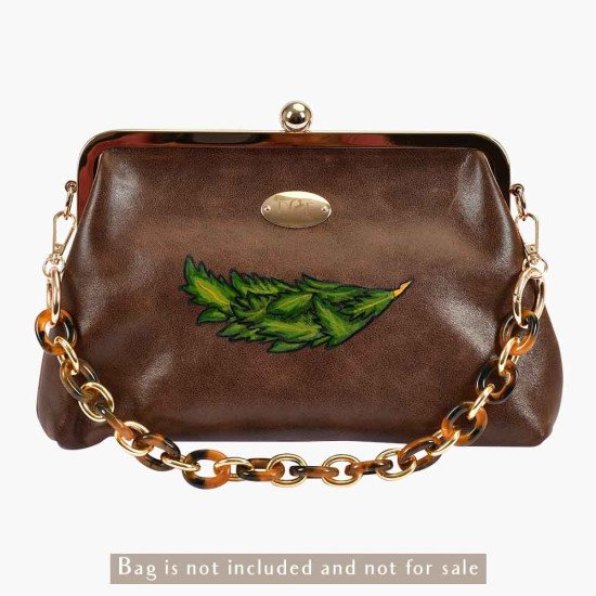 Acrylic Chain Handbag Handle and Charm in Bronze and Light Gold