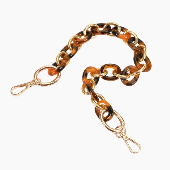 Acrylic Chain Handbag Handle and Charm in Bronze and Light Gold