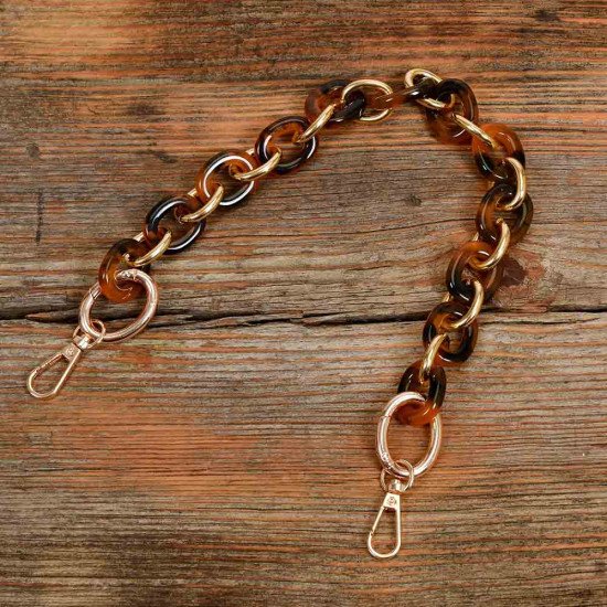 Acrylic Chain Handbag Handle and Charm in Bronze and Light Gold