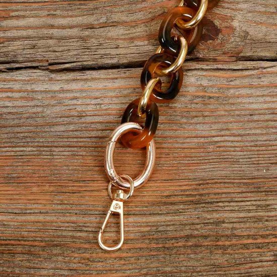 Acrylic Chain Handbag Handle and Charm in Bronze and Light Gold