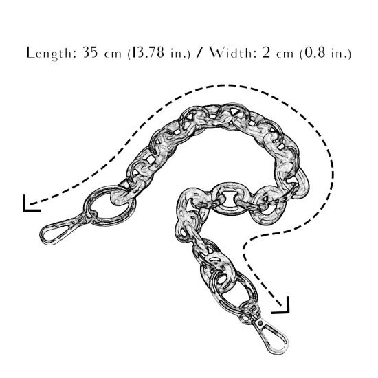 Acrylic Chain Handbag Handle and Charm in Bronze and Light Gold