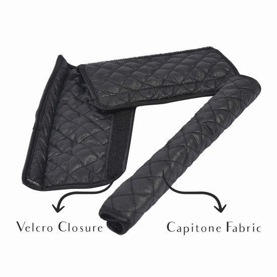 Chain Protection Wrap in Black Quilted Fabric For Flap Handbags 