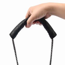 Chain Protection Wrap in Black Quilted Fabric For Flap Handbags 