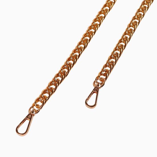 Light Gold Luxury Curb Type Chain Crossbody Handbag Strap with Various Length Options