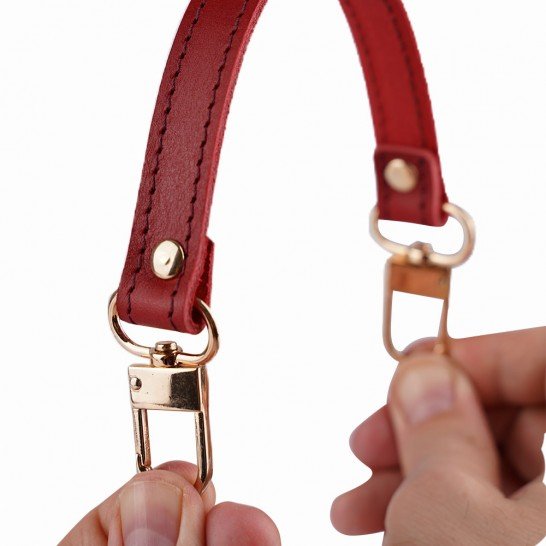 Leather Replacement Top Handle in Cherry Red for Designer Bags and LV NeoNoe ( ¾” Wide - 11.4” long)