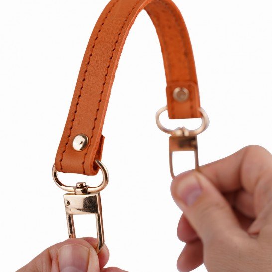 Leather Replacement Top Handle in Orange for Designer Bags and LV NeoNoe ( ¾” Wide - 11.4” long)