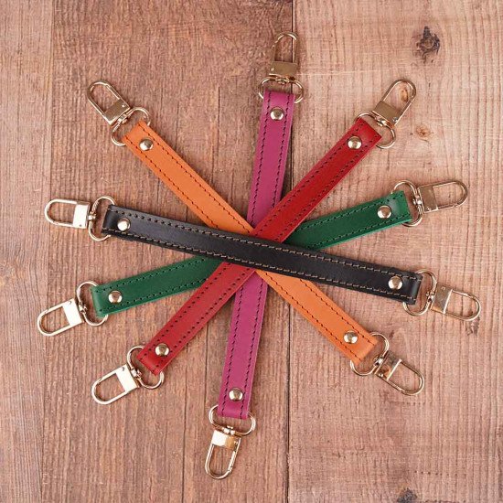 Leather Replacement Top Handle in Emerald Green for Designer Bags and LV NeoNoe ( ¾” Wide - 11.4” long)