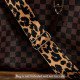Replacement Guitar Style Strap In Leopard Pattern and Brown Leather Accent For Bags And Purses