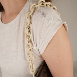 Handbag's Metal Chain Handle in Ivory Matt Finish (18.9") Handbag's Metal Chain Handle in Ivory Matt Finish (18.9")