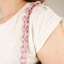 Handbag's Metal Chain Handle in Light Pink Matt Finish (18.9")