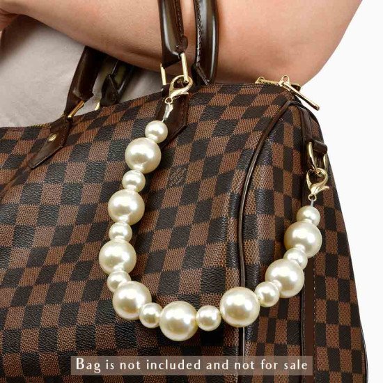 Pearl Chain Handbag Short Handle and Charm