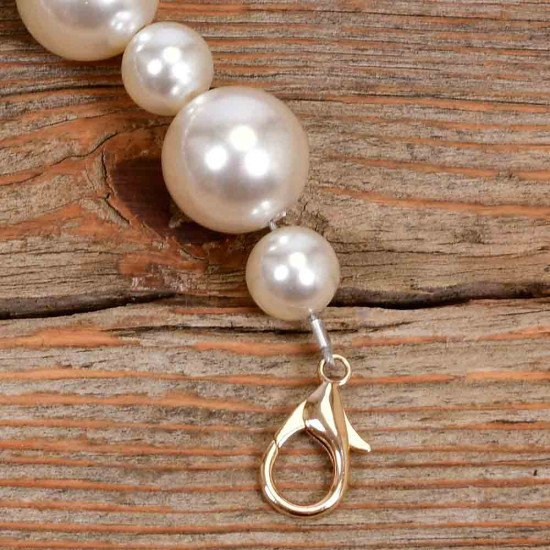 Pearl Chain Handbag Short Handle and Charm