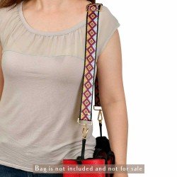 Replacement Guitar Style Strap In Diamonds Pattern For Bags And Purses