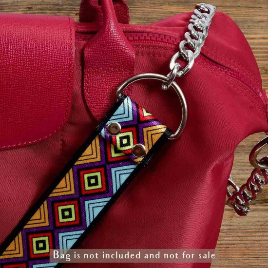 Replacement Chain Strap In Silver Color and Diamond Pattern For Shoulder and Crossbody Bags