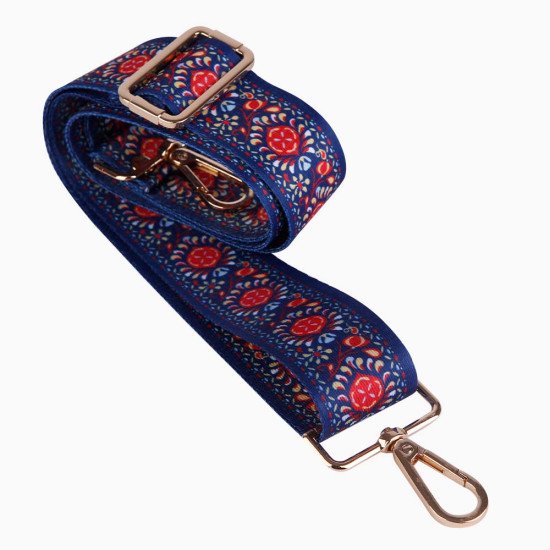 Replacement Guitar Style Strap In Navy Mandala Pattern