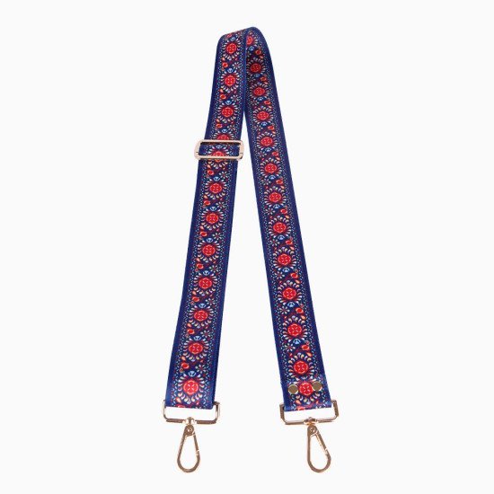 Replacement Guitar Style Strap In Navy Mandala Pattern