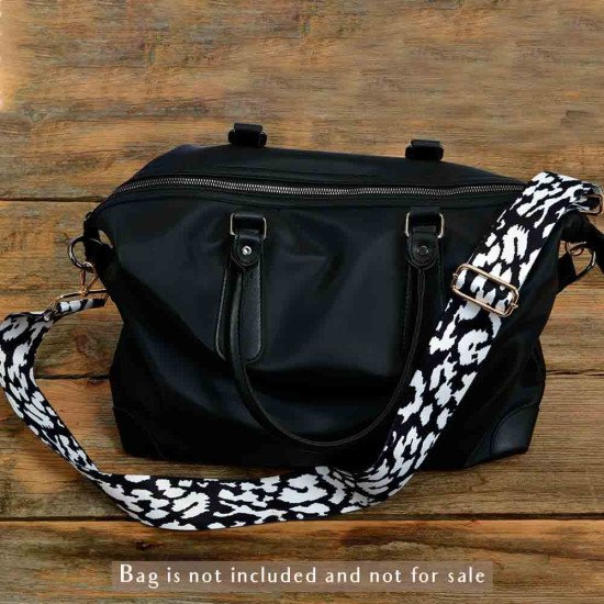 Replacement Guitar Style Strap In Dalmatian Pattern For Bags And Purses