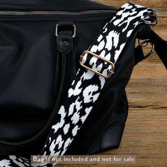 Replacement Guitar Style Strap In Dalmatian Pattern For Bags And Purses