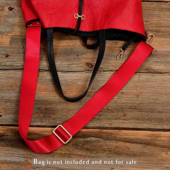 Replacement Guitar Style Strap In Cherry Red For Bags And Purses