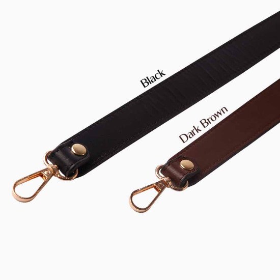 Hobo Style Brown Leather Strap and Top Handle Replacement for Designer Bags (19.6 in. Length / 1 in. wide)