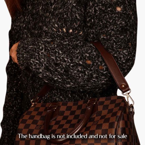 Hobo Style Brown Leather Strap and Top Handle Replacement for Designer Bags (19.6 in. Length / 1 in. wide)