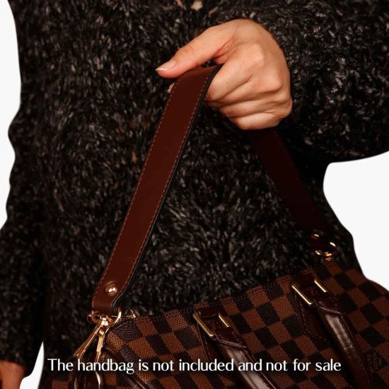 Hobo Style Brown Leather Strap and Top Handle Replacement for Designer Bags (19.6 in. Length / 1 in. wide)