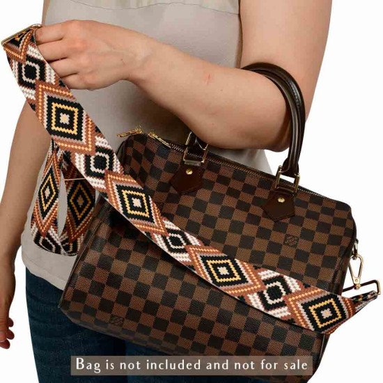 Replacement Guitar Style Strap In Seamless Pattern For Bags And Purses