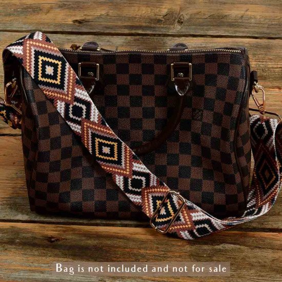 Replacement Guitar Style Strap In Seamless Pattern For Bags And Purses