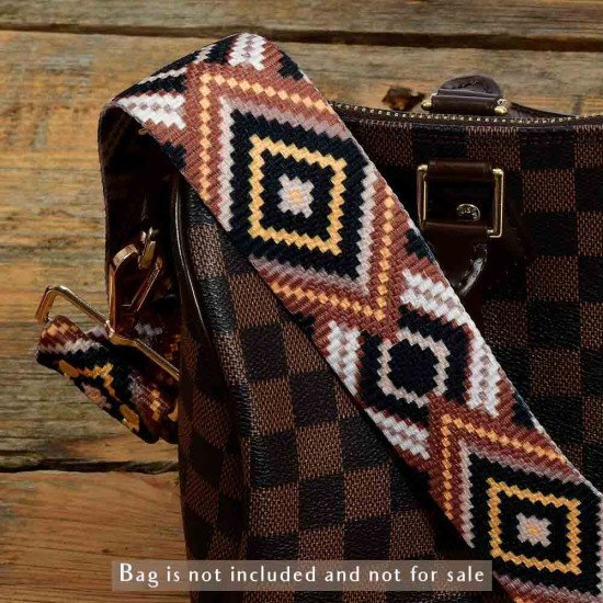 Replacement Guitar Style Strap In Seamless Pattern For Bags And Purses