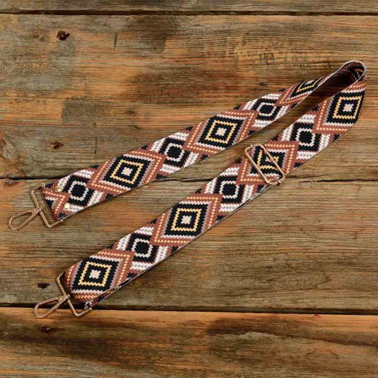 Replacement Guitar Style Strap In Seamless Pattern For Bags And Purses