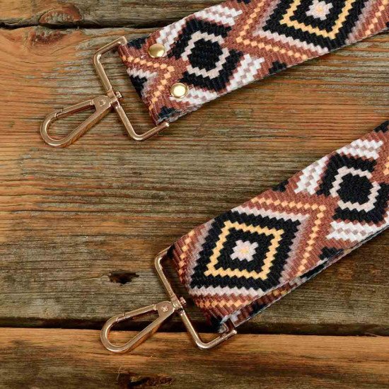 Replacement Guitar Style Strap In Seamless Pattern For Bags And Purses