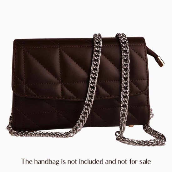 Silver Luxury Curb Type Chain Crossbody Handbag Strap with Various Length Options