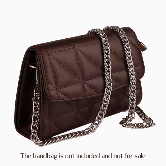 Silver Luxury Curb Type Chain Crossbody Handbag Strap with Various Length Options