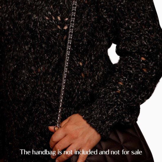 Silver Luxury Curb Type Chain Crossbody Handbag Strap with Various Length Options