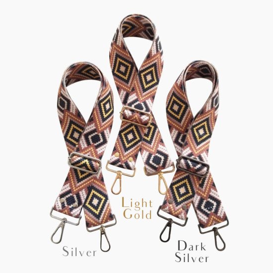 Replacement Guitar Style Strap In Seamless Pattern For Bags And Purses