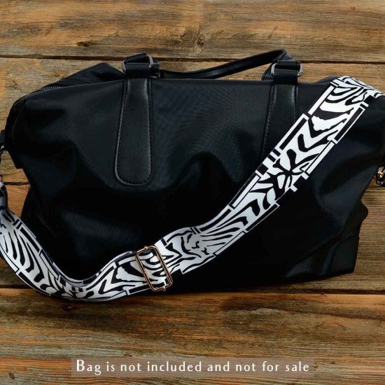 Replacement Guitar Style Strap In Zebra Pattern For Bags And Purses