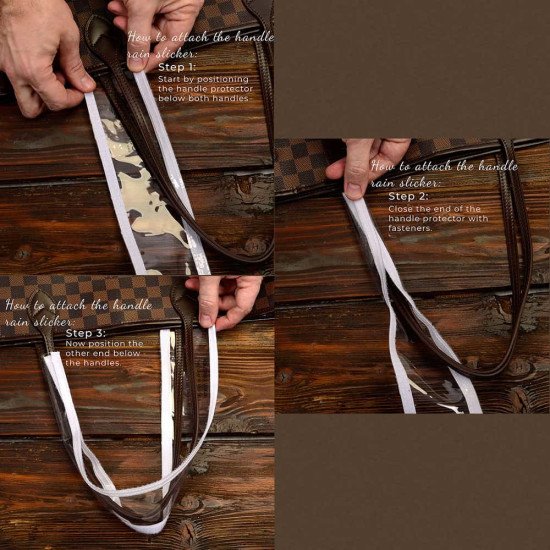 Waterproof Transparent Protective Bag Handle Cover Add-on for Designer Bags Waterproof Transparent Protective Bag Handle Cover Add-on for Designer Bags