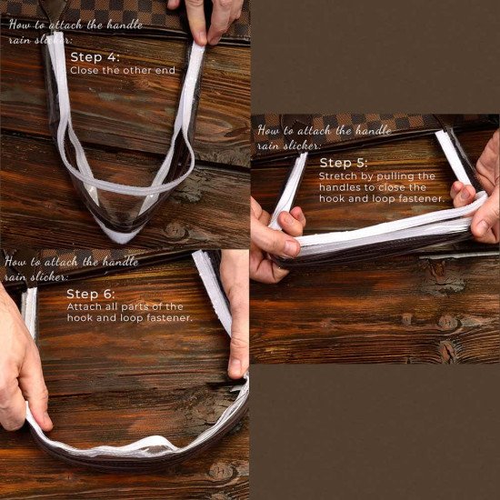 Waterproof Transparent Protective Bag Handle Cover Add-on for Designer Bags Waterproof Transparent Protective Bag Handle Cover Add-on for Designer Bags