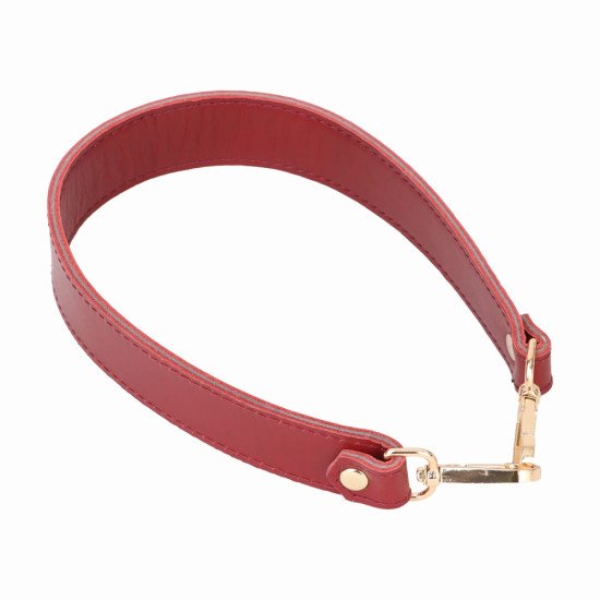 Hobo Style Cherry Red Leather Strap and Top Handle Replacement for Designer Bags (19.6 in. Length / 1 in. wide)