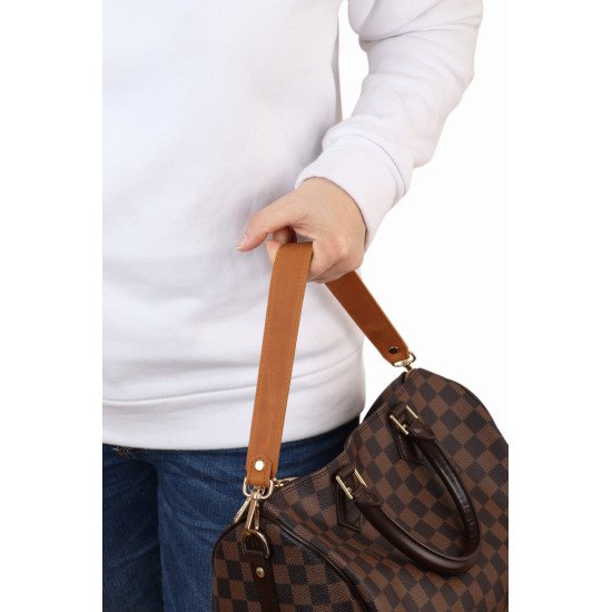 Hobo Style Orange Leather Strap and Top Handle Replacement for Designer Bags (19.6 in. Length / 1 in. wide)