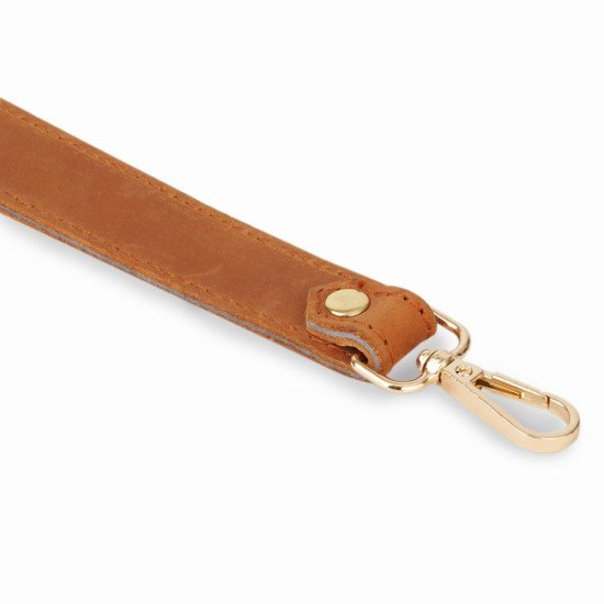 Hobo Style Orange Leather Strap and Top Handle Replacement for Designer Bags (19.6 in. Length / 1 in. wide)