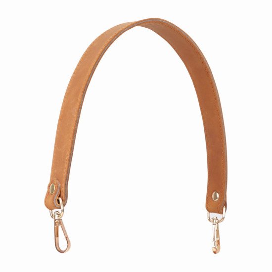 Hobo Style Orange Leather Strap and Top Handle Replacement for Designer Bags (19.6 in. Length / 1 in. wide)