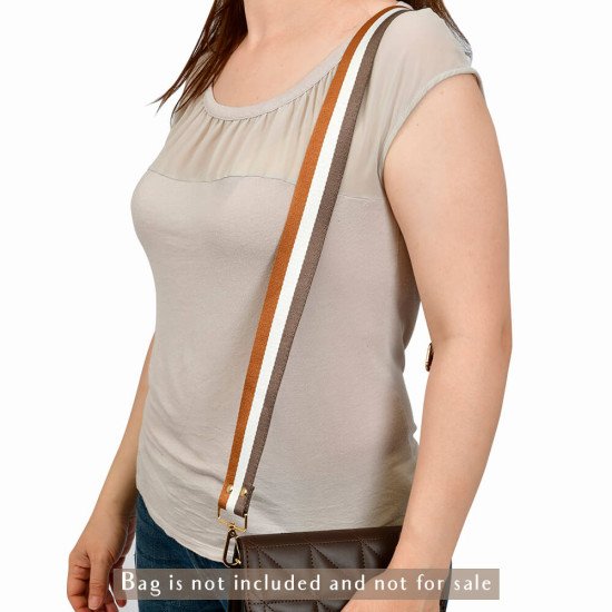 Replacement Guitar Style Strap In 3 Color Stripe For Bags And Purses