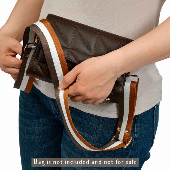 Replacement Guitar Style Strap In 3 Color Stripe For Bags And Purses