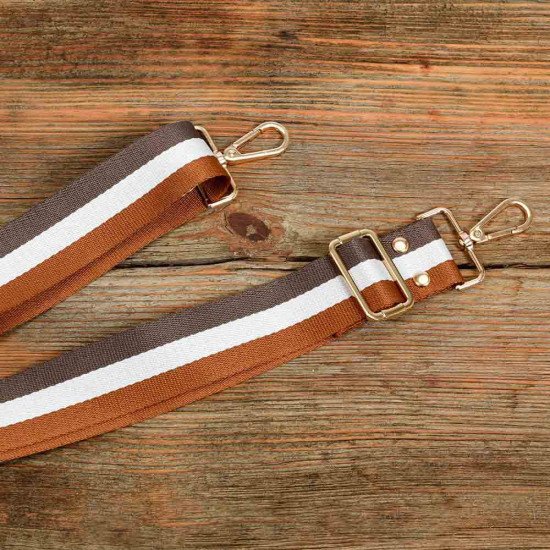 Replacement Guitar Style Strap In 3 Color Stripe For Bags And Purses